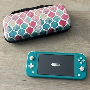 Nintendo switch lite with case and micro SD card